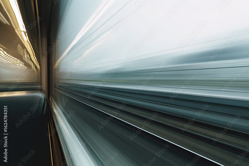 Obraz premium Fast train view from window