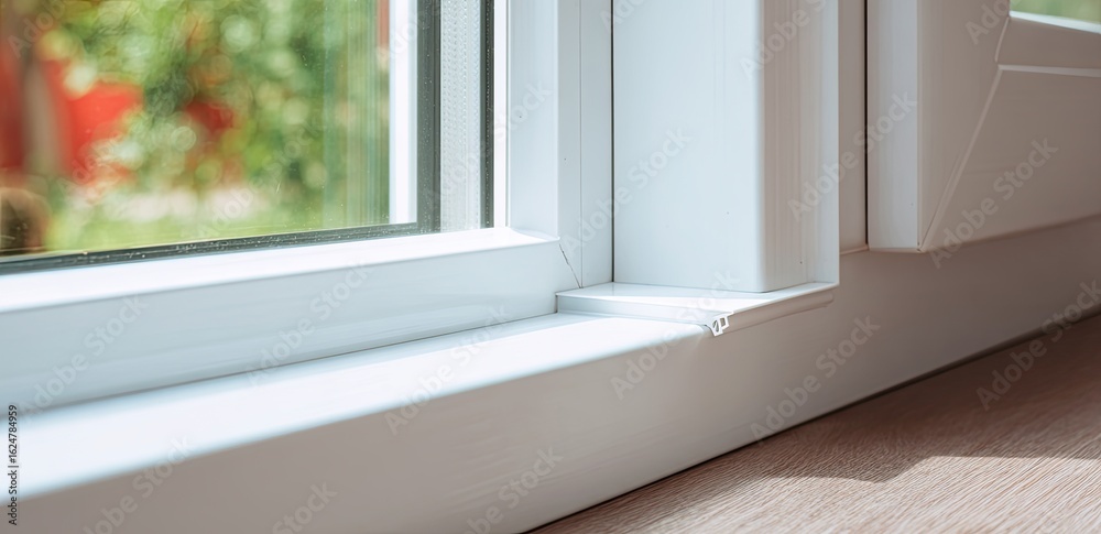 Fototapeta premium White window frame detail