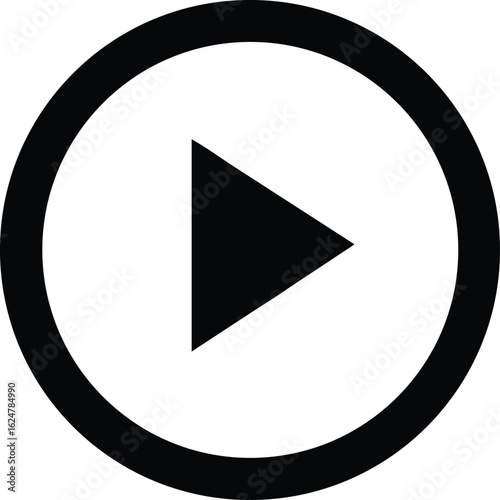 Play Video icon, meida player illustration sign. button symbol or logo.
