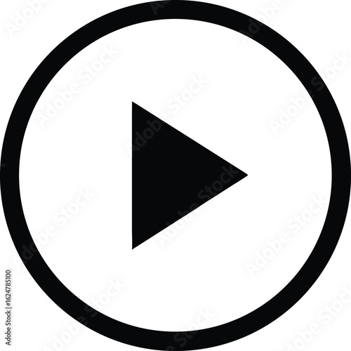 Play Video icon, meida player illustration sign. button symbol or logo.
