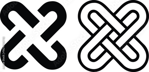 Interlocking icon vector set. combine illustration sign collection. interconnection symbol.
