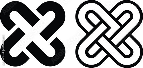Interlocking icon vector set. combine illustration sign collection. interconnection symbol.
