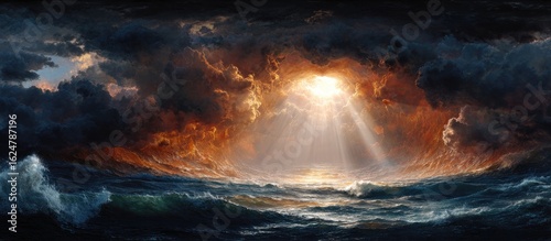 Dramatic seascape at dawn