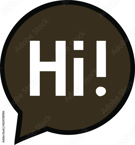 Chat sign vector icon.Cute speech bubble illustration, saying hi symbol.
