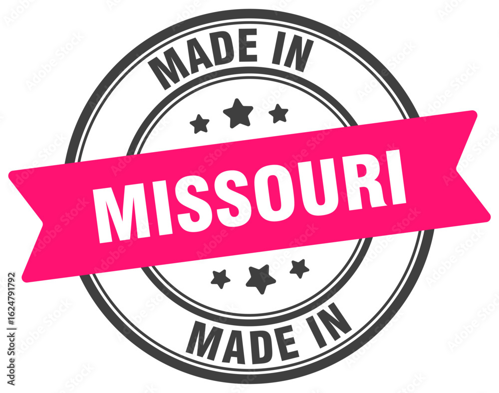 Fototapeta premium Made in Missouri round sign. Made in Missouri stamp.