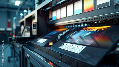 A photo of a printing machine display screen