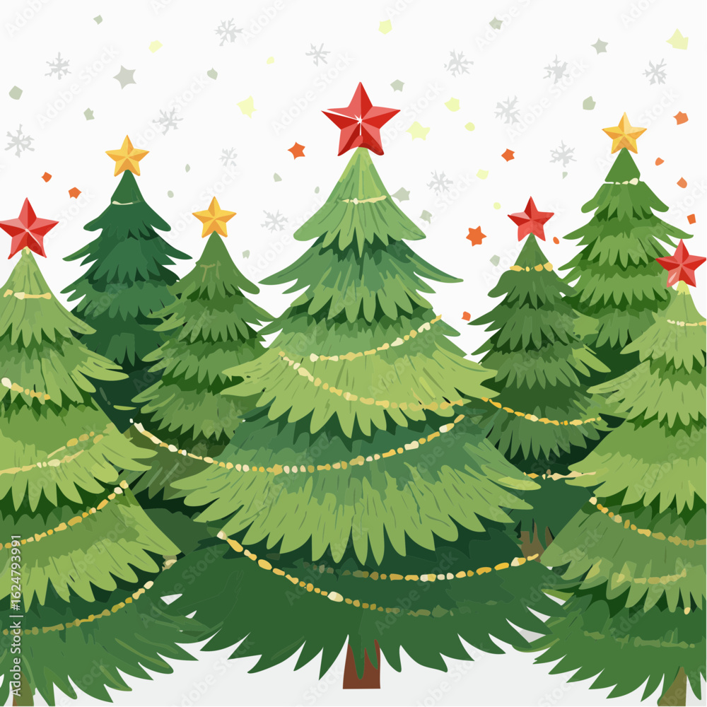 Obraz premium Christmas tree background vector illustration