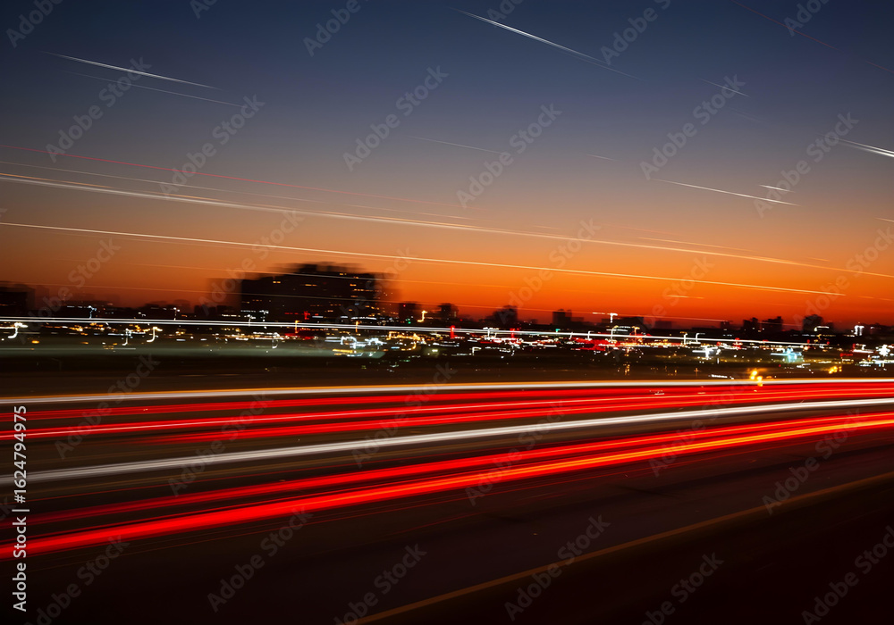 Fototapeta premium night traffic in the city