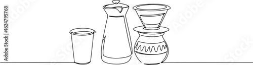 Elegant line art illustration showcasing traditional Indian filt