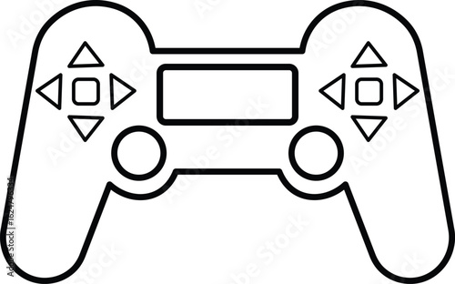 Classic gamepad controller icon with analog sticks and buttons for console gaming system with transparent background