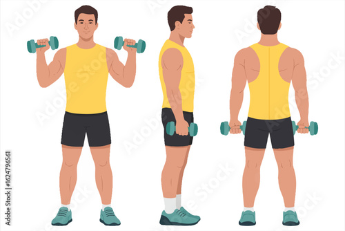 Man Lifting Heavy Weight Training in Gym