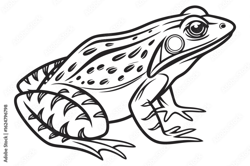 Fototapeta premium coloring page line art the frog black vector