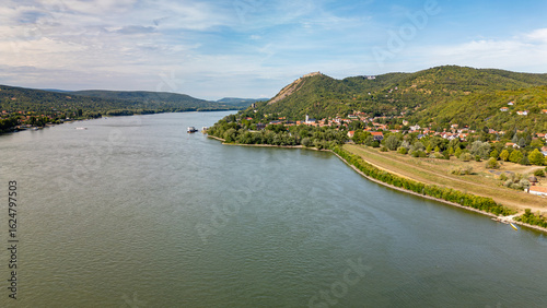 Εκτύπωση καμβά Aerial view of Visegrad castle in Hungary, next to Danube river in Danube bend