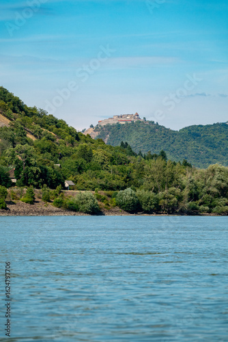 Εκτύπωση καμβά Aerial view of Visegrad castle in Hungary, next to Danube river in Danube bend