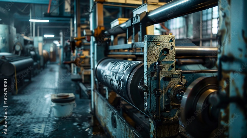 Fototapeta premium A photo of a printing press operation