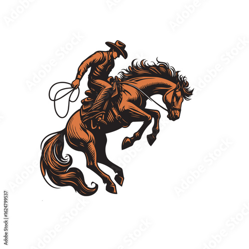 Cowboy baking horse. 
