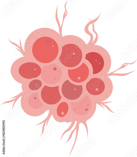 Proliferating Tumor Cell Mass Vector Graphic
