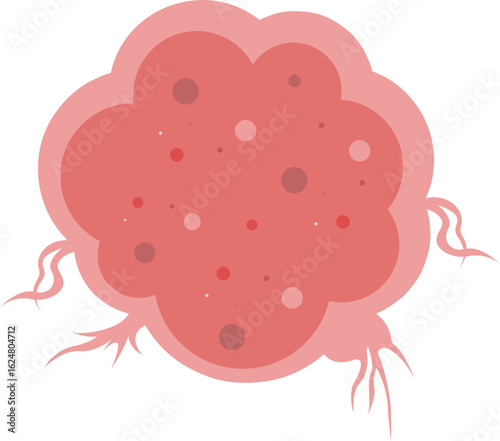 Bacterial Biofilm Colony in Extracellular Matrix Vector Illustration