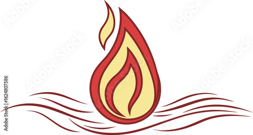 Fire Flame Icon – Flat Minimal Heat Symbol Design