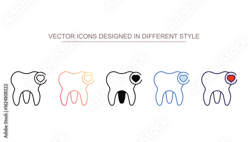 Molar Tooth icon design with white background stock illustration