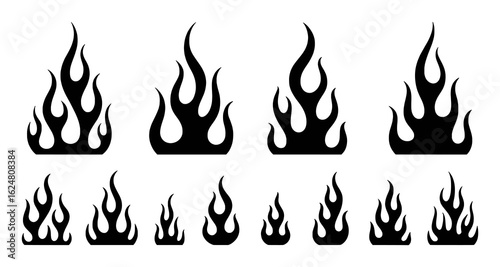 Black flame shapes and designs fire heat