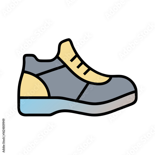 Sports sneaker shoe with laces and cushioned sole on plain background, symbolizing athletic footwear, running gear, and active lifestyle equipment
