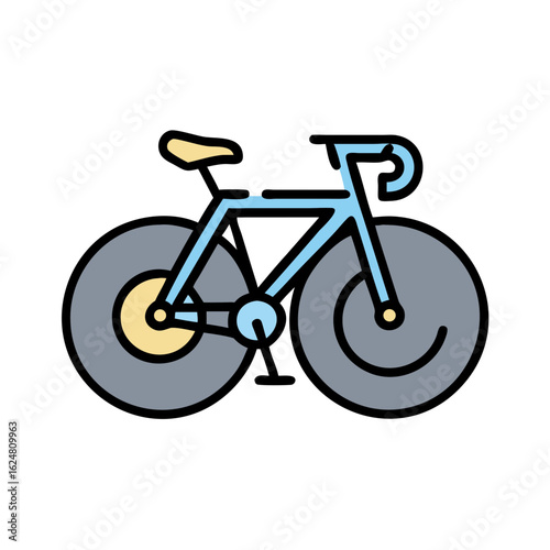 Road bicycle with drop handlebars and thin tires on plain background, symbolizing personal transport, cycling sport, and healthy active lifestyle
