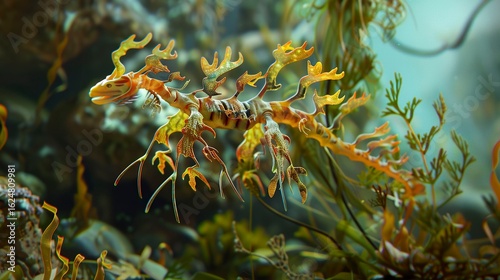 A photo of a leafy sea dragon