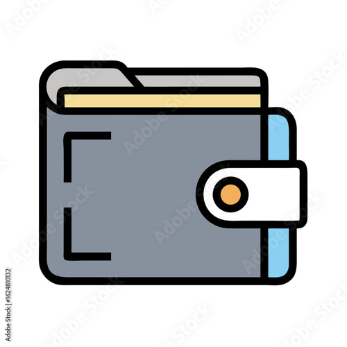 Closed wallet with strap and button, symbolizing personal finance, money storage, and everyday accessory for carrying cash and cards
