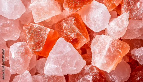 macro photo of pink himalayan salt crystals