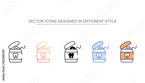 Dental Floss icon design with white background stock illustration