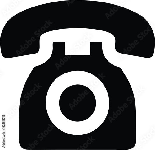 Classic retro telephone icon silhouette