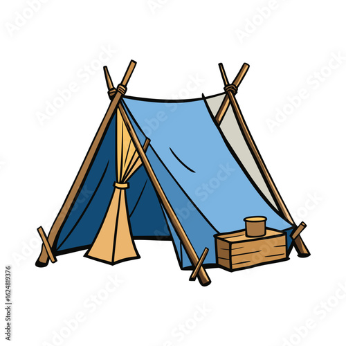 Makeshift Tent Vector Illustration
