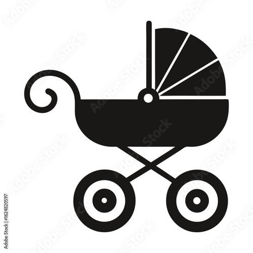 Cartoon Baby Carriage – Cute Vector Design for Kids Theme