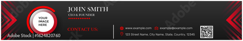 Professional email signature templates with contact details, logo, and social media icons