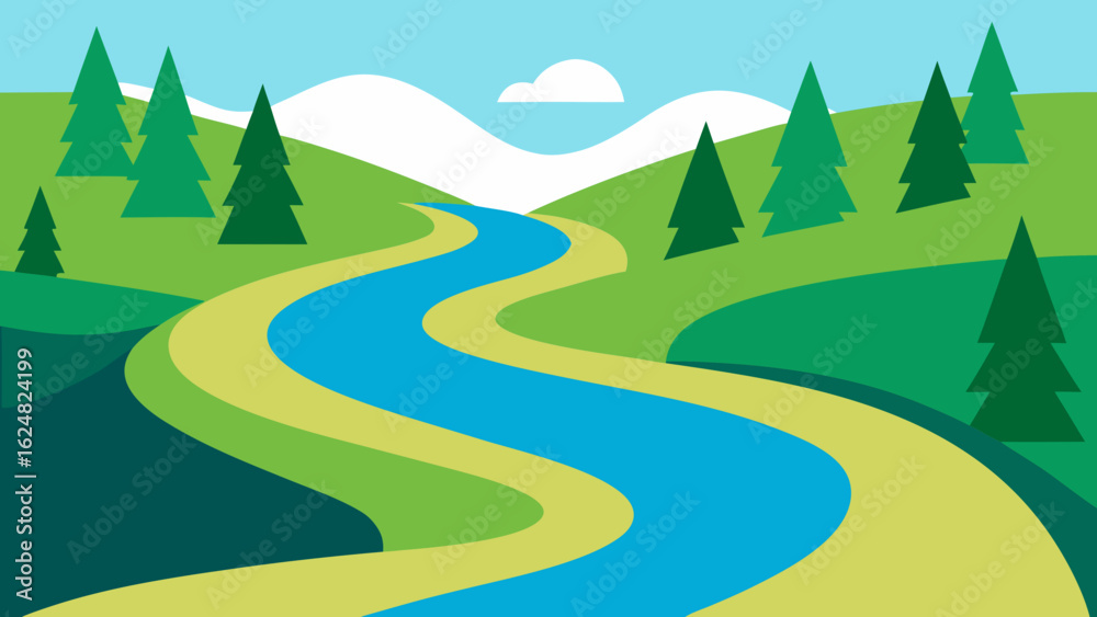 Obraz premium gradient river in woods