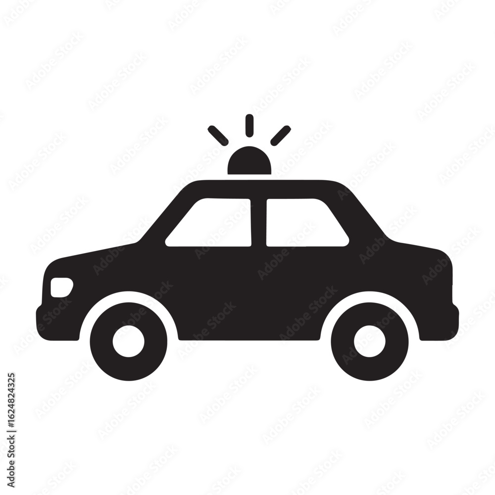 Fototapeta premium Law Enforcement Vehicle – Police Car Icon Vector