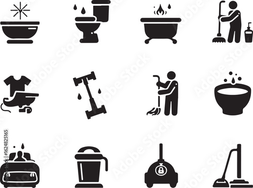 Essential cleaning icons for modern homes and businesses