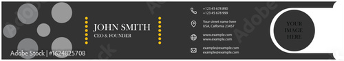 Sleek business card design featuring john smiths details, logo area, and social icons on a dark grey background