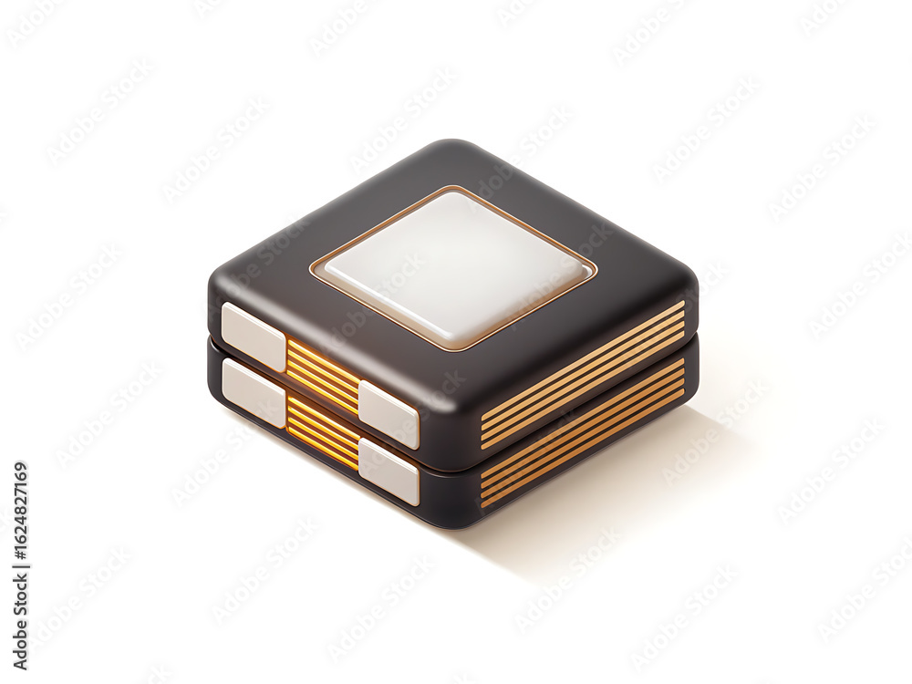 Modern square object with geometric design element Modern square object with geometric design element