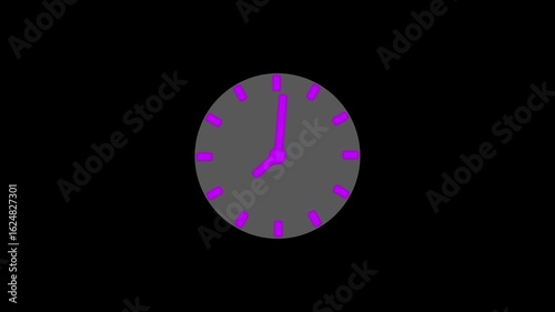 clock icon animation black color watch dial circle timer timekeeper analog clock 24 hour abstract new fast clock icon animation background