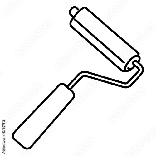 Minimal Paint Roller Outline Vector