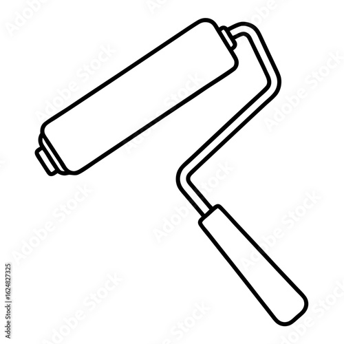 Minimal Paint Roller Outline Vector