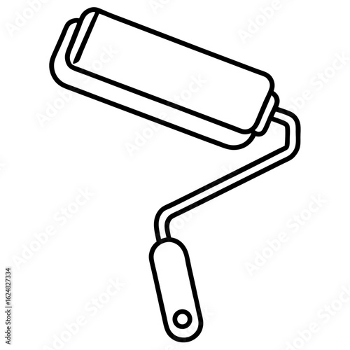 Minimal Paint Roller Outline Vector