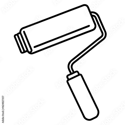 Minimal Paint Roller Outline Vector