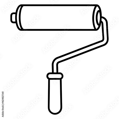 Minimal Paint Roller Outline Vector
