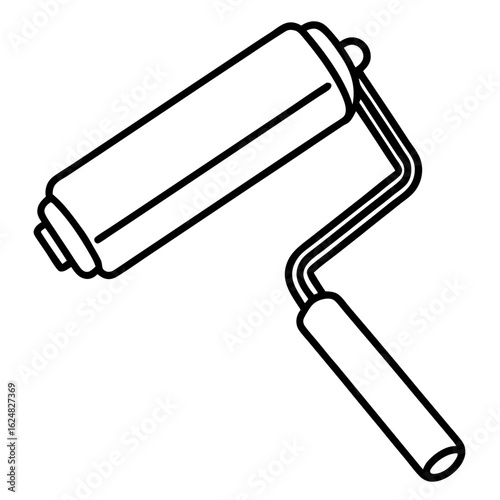 Minimal Paint Roller Outline Vector