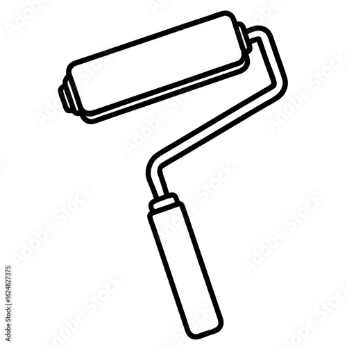 Minimal Paint Roller Outline Vector