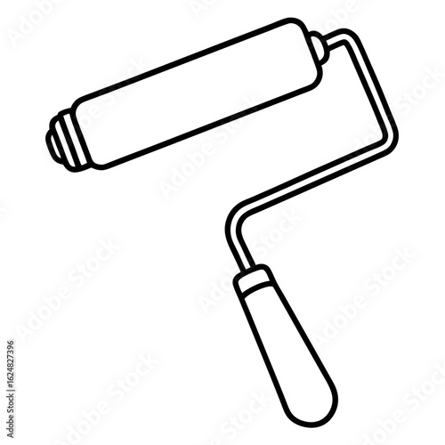Minimal Paint Roller Outline Vector