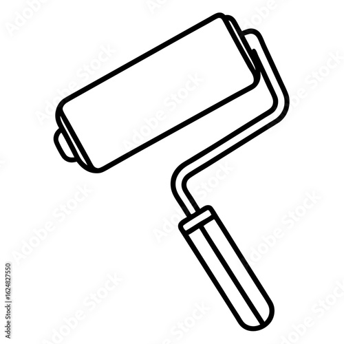 Minimal Paint Roller Outline Vector